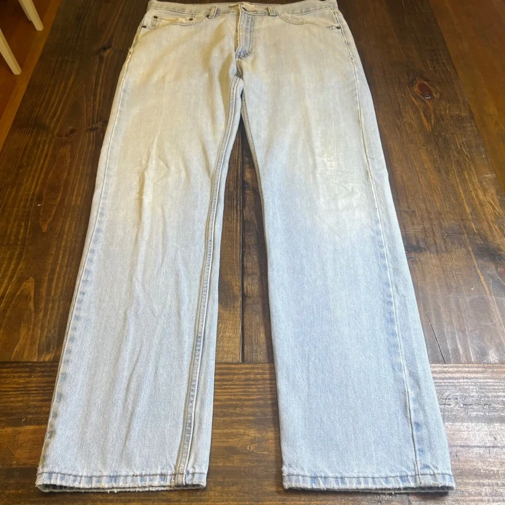 Signature by Levi‎ Strauss & Co Mens Regular Fit Light Wash Jeans 36x34 Cotton